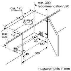 Máy hút mùi Bosch DFS097A51B Serie 4 - Âm tủ 90cm