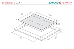 Bếp từ đôi GrandX GX IH786Titan mặt kính Nano Titan.