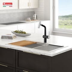 Vòi rửa bát Konox Volta Black - Thiết kế chữ T đen huyền bí