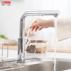 Vòi rửa bát Konox Artan Chrome - Dây rút thông minh