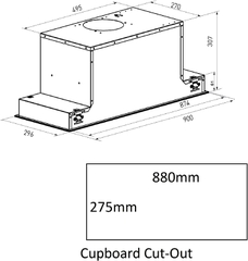Máy hút mùi âm tủ Canzy CZ-68DT - Công suất 1250m3/h