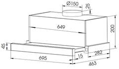 Máy Hút Mùi Bauer BC 7002I - Âm tủ 1000m3/h