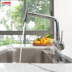 Vòi rửa bát Konox Volta Chrome - Dây rút nóng lạnh