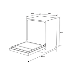 Máy rửa chén Hafele HDW-F605B (535.29.660) - 15 Bộ - Kính Đen
