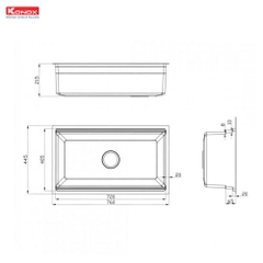 Chậu rửa bát Konox Workstation Undermount 7644SU Dekor