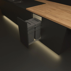 Thùng rác gắn cánh Hafele Viola 503.48.505 - 2x20L - Ray giảm chấn