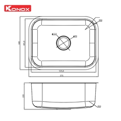 Chậu Rửa Bát Konox Tari 5744SM Inox SUS304 Bề Mặt Mịn