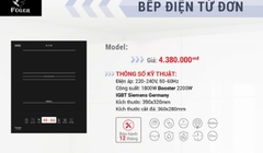 Bếp từ đơn âm Fuger FG 818A – Inverter tiết kiệm điện, Booster siêu nhanh