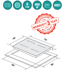 Bếp từ đôi GrandX GX-IH696SE Series 6 Malaysia - Gemany IC kép