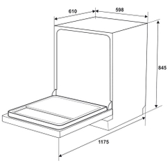 Máy rửa bát Hafele HDW-F602EB 538.21.360 – Sức chứa 14 bộ