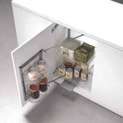 Rổ tủ đồ khô Hafele DOLCE 548.65.006 | 2 Tầng Inox 304 Cánh Mở Xoay