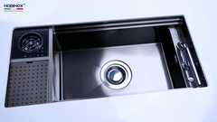 Chậu rửa bát Nobinox LUMIA NJ511B - 980mm, PVD Đen, 1 Hố Size Đại
