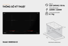 Bếp Đôi Điện Từ Hồng Ngoại SUNHOUSE MAMA MMB568-EI