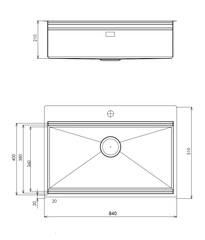 Chậu rửa bát Tasca Step NT685T - Size Đại 840mm, Gờ Slide, Nhập Ý