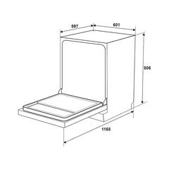 Máy rửa chén Hafele HDW-F601B 535.29.670 - 14 Bộ - Kính Đen