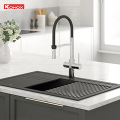 Vòi rửa bát Konox Combi Chrome - Thân mềm 3 đường nước