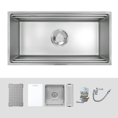 Chậu rửa bát Kluger KG8644FS Plus – Inox POSCO 304, LINEN chống xước