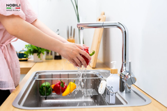 Vòi rửa bát dây rút Nobili Mania NB215T - Thiết kế chữ L | Italy