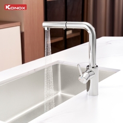 Vòi rửa bát Konox Vira Chrome - Thiết kế vuông, PVD sáng bóng