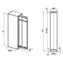 Rổ tủ đồ khô cánh kéo Hafele DOLCE 548.65.005 | Inox 304 cao cấp