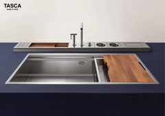 Chậu rửa bát Tasca Step NT644U - Gờ hạ bậc Slide, Nhập khẩu Ý
