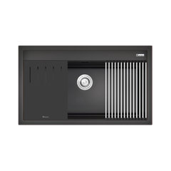 Chậu rửa bát đá Granite Konox Sink Terra 860S Black cao cấp