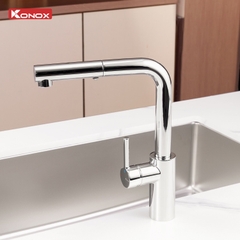 Vòi rửa bát Konox Vira Chrome - Thiết kế vuông, PVD sáng bóng