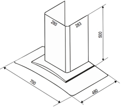Máy Hút Mùi Bauer BC 70EC2 - Kính cong