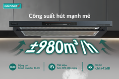 Hút mùi âm tủ GrandX GX H70F72SB - BLDC Smart Premium - Supper Booster và 9 cấp độ