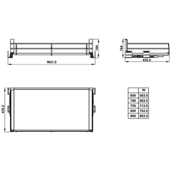 Rổ xoong nồi Hafele KASON 549.08.867 - Kích thước 800mm
