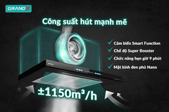 Máy hút mùi âm tủ GrandX GX H70F85B nhập Malaysia, Smart Inverter BLDC 60%