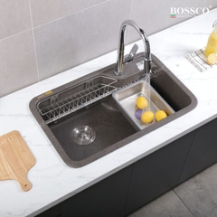 Chậu rửa chén đá 1 hộc bo góc BOSSCO BC-KT8150NKS Nâu Kim Sa