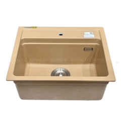 Chậu Rửa Chén Đá 1 Hộc BOSSCO ITALIA BC-MT6050VK Vàng Kem Kim Sa