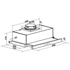 Máy hút mùi âm tủ Hafele HC-H7031TB - 538.86.096