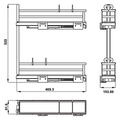Bộ rổ gia vị Hafele OMERO 549.20.891 - Kích thước 200mm - Lắp phải