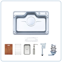 Chậu rửa bát 1 hố Nobinox Liken NL724D Vân Linen