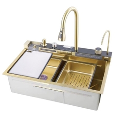 Chậu rửa bát 7546 5 phím - Inox 304 Vàng sang trọng
