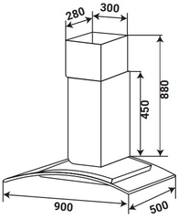 Máy Hút Mùi Đảo KAFF KF-IS90GH kính cong 90cm