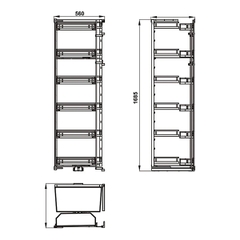 Rổ 6 tầng Hafele KARA SWING (548.65.842) - Hệ kho tủ đồ khô