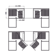 Rổ góc liên hoàn Hafele Mezzo (548.21.002) - Inox 304 - Góc trái/phải