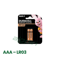 Pin Duracell Everyday Alkaline AAA 1.5V (Vỉ 2 Viên) – Chính Hãng