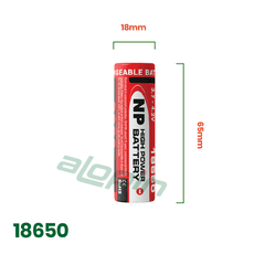Pin Sạc National Power 18650 Đỏ (2000 mAh) - Chính Hãng