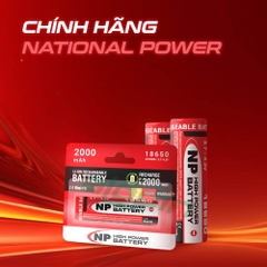 Pin Sạc National Power 18650 Đỏ (2000 mAh) - Chính Hãng