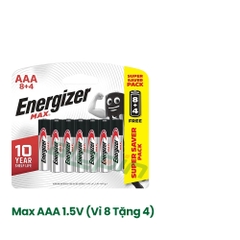 Pin Energizer Max AAA 1.5V (Vỉ 8 Tặng 4) - Chính Hãng