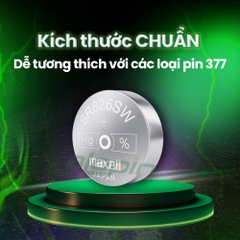 Pin Maxell SR626SW/ 377 (Đồng Hồ Đeo Tay) - Chính Hãng