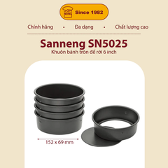 Sanneng SN5025 - Khuôn bánh tròn đế rời 6 inch