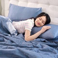 Bộ ga chun Goodnight Airsilk 3CT màu xanh than
