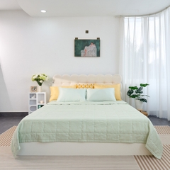 Bộ chăn ga chun Goodnight Airsilk 4CT màu xanh bơ