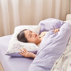 Bộ ga chun vỏ chăn Goodnight Bamboo 4CT màu tím họa tiết
