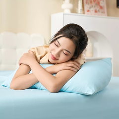 Bộ chăn ga chun Goodnight Airsilk 4CT màu xanh dương